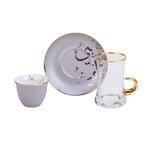 La Mesa Porcelain Tea And Coffee Set 18 Pieces Hanaa Grey image number 1
