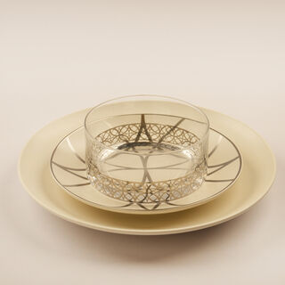 La Mesa Porcelain 18Pcs Dinner Set Kairouan Collection, Silver