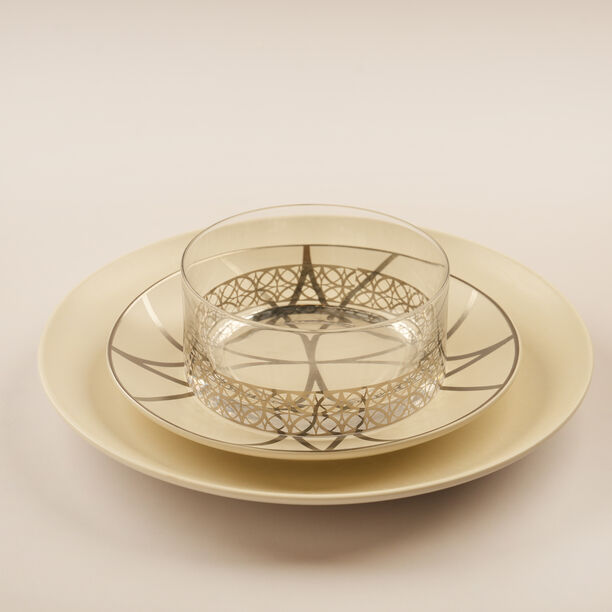 La Mesa Porcelain 18Pcs Dinner Set Kairouan Collection, Silver image number 0