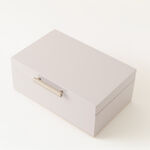 هومز صندوق مجوهرات صغير وطبقتين للتخزين أم دي أف 26*19*13سم، رمادي image number 1