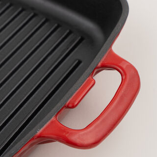 Alberto enameled cast iron square grill pan 50*27*4.5cm, red
