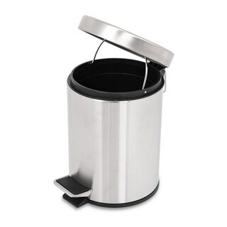 Eko Luna Metal Pedal Bin Silver 5 L