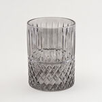 Homez glass diamond trash bin 18*18*26cm, grey image number 1