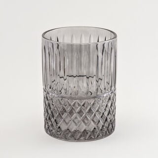 Homez glass diamond trash bin 18*18*26cm, grey