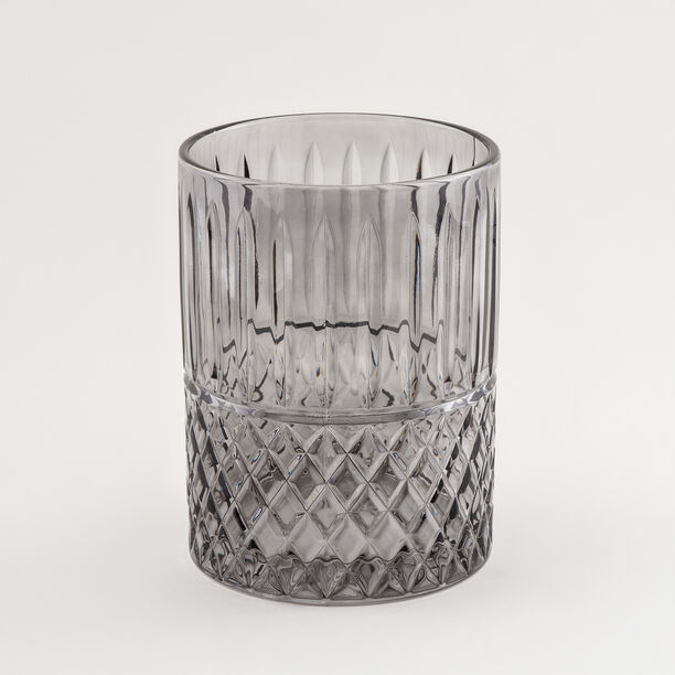 Homez glass diamond trash bin 18*18*26cm, grey image number 1