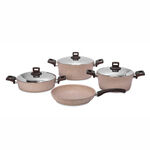 Alberto 7Pcs Granite Cookware W/ Ss Lid & Soft Handles Brownstone image number 0