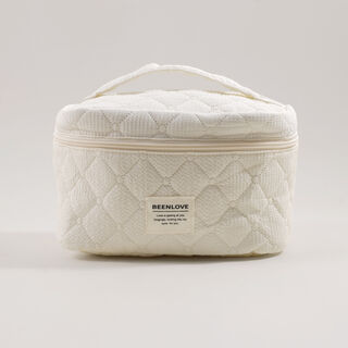 بنتولا حقيبة تخزين مكياج قماشية 23.5*16*15سم، أبيض