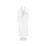 Embroidered Shawl Collar Bathrobe With Linen Cuff White M image number 2