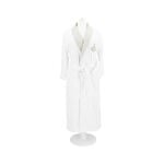 Embroidered Shawl Collar Bathrobe With Linen Cuff White M image number 2