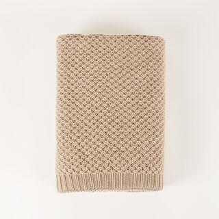 Boutique Blanche Loft 100% Cotton Knitted Throw Natural 130*180cm