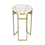 Side Table Round Marble And Metal White image number 2