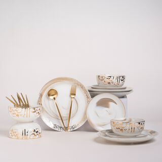 La Mesa brown porcelain 20 pc dinner set