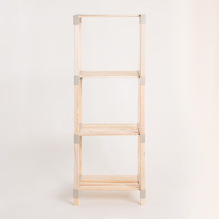 Homez 4 Layer Wooden Storage Rack Beige, 113*33*41Cm