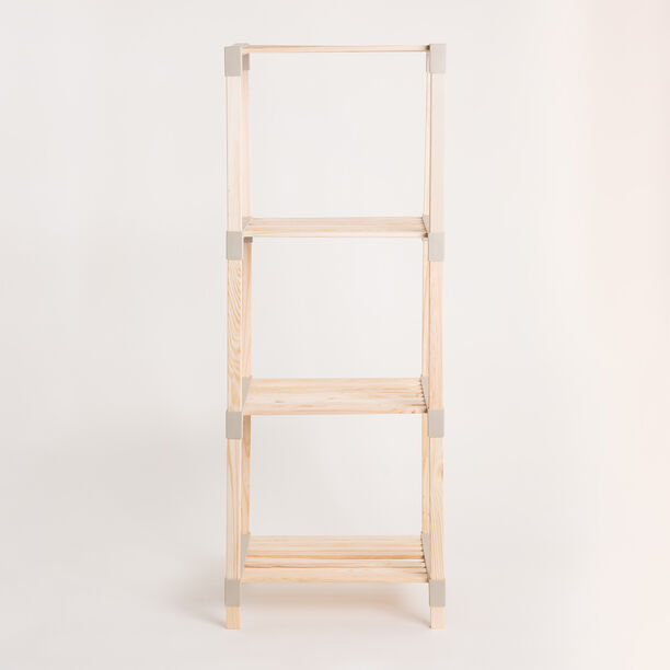 Homez 4 Layer Wooden Storage Rack Beige, 113*33*41Cm image number 0