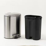Cottage 5L stainless steel rectangleoval trash bin soft close, silver image number 1