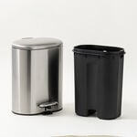 Cottage 5L stainless steel rectangleoval trash bin soft close, silver image number 1