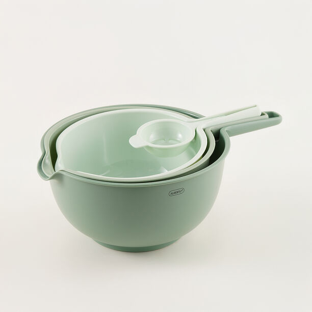 Alberto 4pcs plastic multifunction mixing bowl set, green image number 0