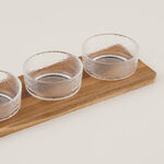 Dallaty 3Pcs Glass Nuts Bowl Set With Wood Base, Clear, 36*12 Cm image number 2