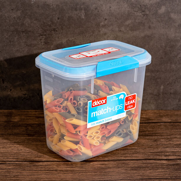 اشتري حافظة طعام بلاستيك مستطيل بغطاء محكم الإغلاق سعة 2.3لتر بغطاء