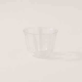 Dallaty 6pcs glass arabic coffee cups with white lines