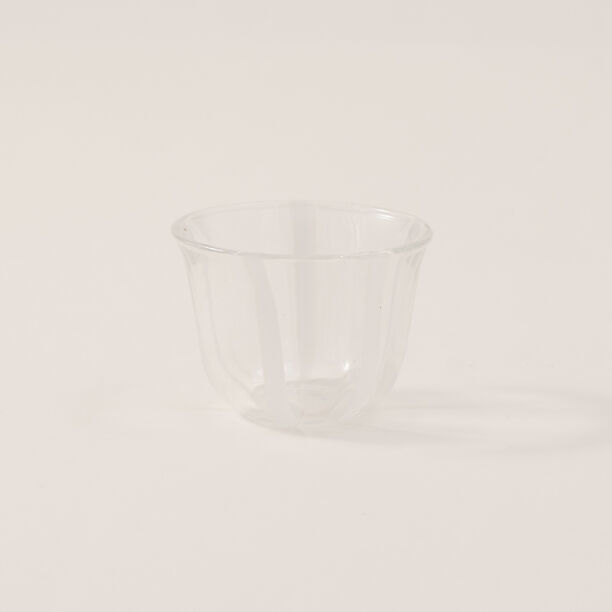 Dallaty 6pcs glass arabic coffee cups with white lines image number 2