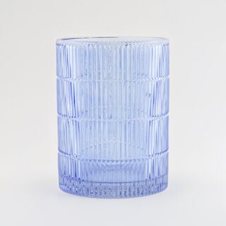 هومز سلة مهملات زجاج كحلي مضلّع 18*18*26 سم