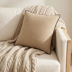 Homez Beige Charcoal Border Cushion Cover, 45*45Cm image number 1