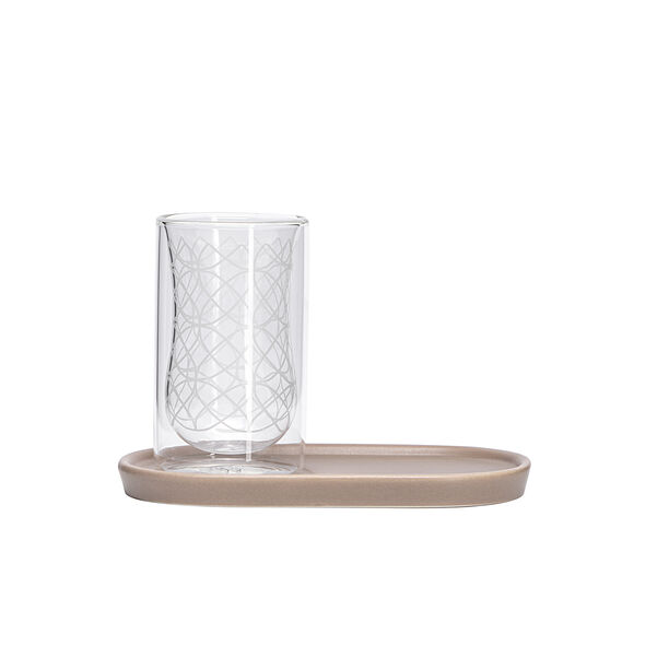 Dallaty beige glass and porcelain tea cups set 12 pcs image number 2