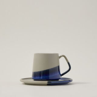 Grey and blue porcelain English tea cups set 13 pcs