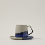 Grey and blue porcelain English tea cups set 13 pcs image number 3