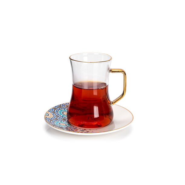 طقم شاي و قهوة عربي بورسلان 21 قطعة أزرق image number 2