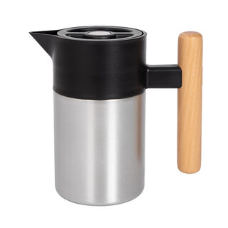Dallety Steel Vacuum Flask Nature With Wood Handle Silver Mini , 800 Ml