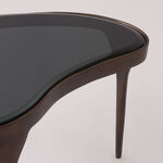 هومز طاولة جانبية معدنية بسطح زجاجي، أسود 63*44*45 سم image number 2