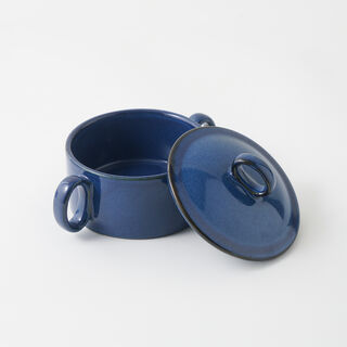 La Mesa stoneware mid bowl with lid, blue 15.2*10.3*5.1 cm
