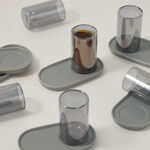 Dallaty grey and black glass and porcelain tea cups set 12 pcs image number 4