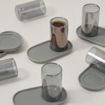 Dallaty grey and black glass and porcelain tea cups set 12 pcs image number 4