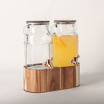 La Mesa 2 pcs glass juice dispensser with wooden base 3.1 L image number 6