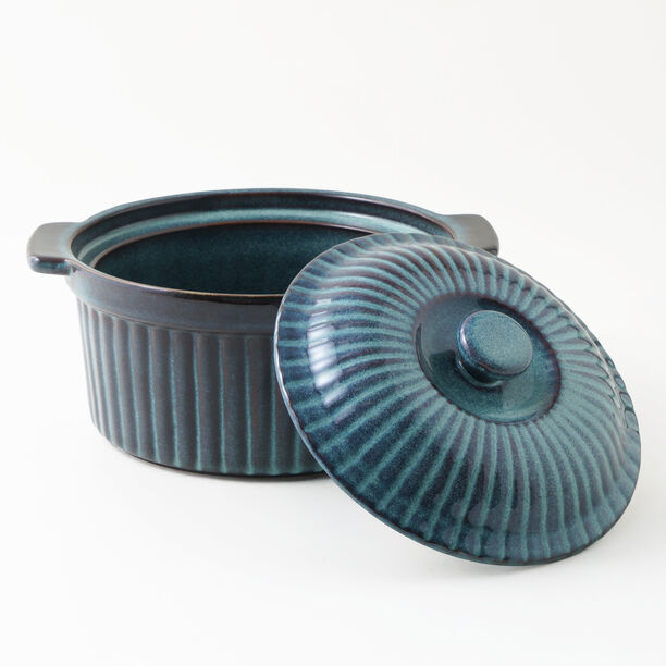 La Mesa stoneware food saver with lid 24.5*21*10.5cm, blue image number 1