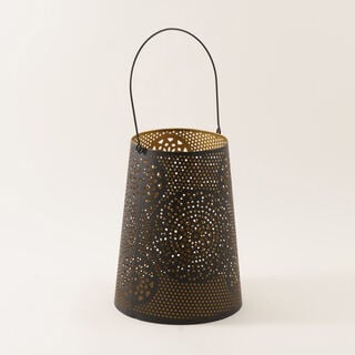 Homez Zahra Collection Lantern, Black & Gold, 22.8*22.8*30.5 Cm