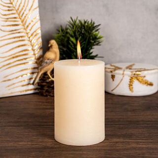 Pillar Candle Sense Rustic Ivory 
