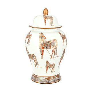 Decorative Jar Horse Design