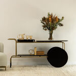 هومز لورنزو عربة تقديم إم دي إف، أسود مع ذهبي 170*80*50 سم image number 0