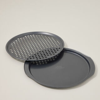 Betty crocker non stick pizza tray set 2 pieces 33cm with cutter