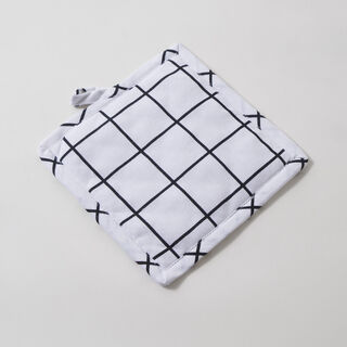 Alberto 100% Cotton Kitchen Set Of 4Pcs, Black Stripes