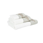 Royal Embroidered Linen Border Bath Towel 100% Cotton 70*140 cm White image number 3