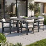 Homez Aluminum Outdoor Dining Table With Fabric Cushion, Grey image number 0