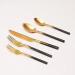 La Mesa gold plated + black finished stainless steel cutlery set 20 pc image number 0