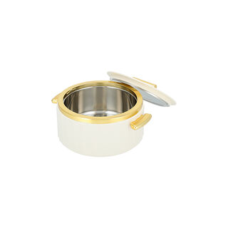 La Mesa Food Warmer 2L Matt White Body + Matt Gold