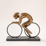 Homez resin cyclist decorative accent 25.7cm, gold image number 0
