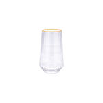 Set Of 4 Clear Ribbed Tumbler With Gold Rim image number 3